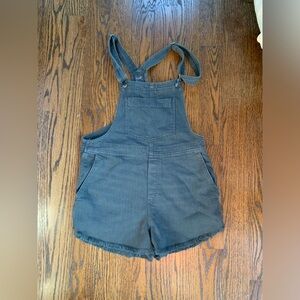 Aerie Black Denim Overalls Small
